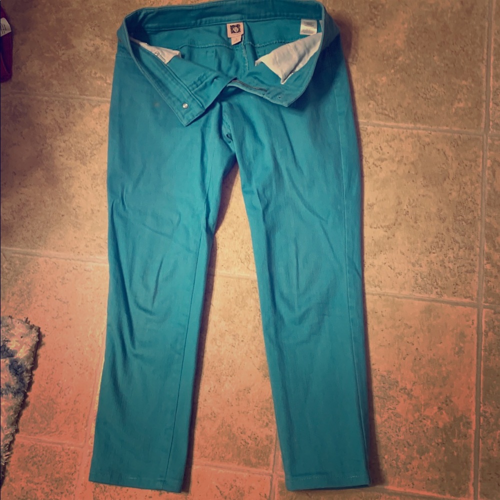 Anne Klein aqua designer jeans size 2 petite comfy